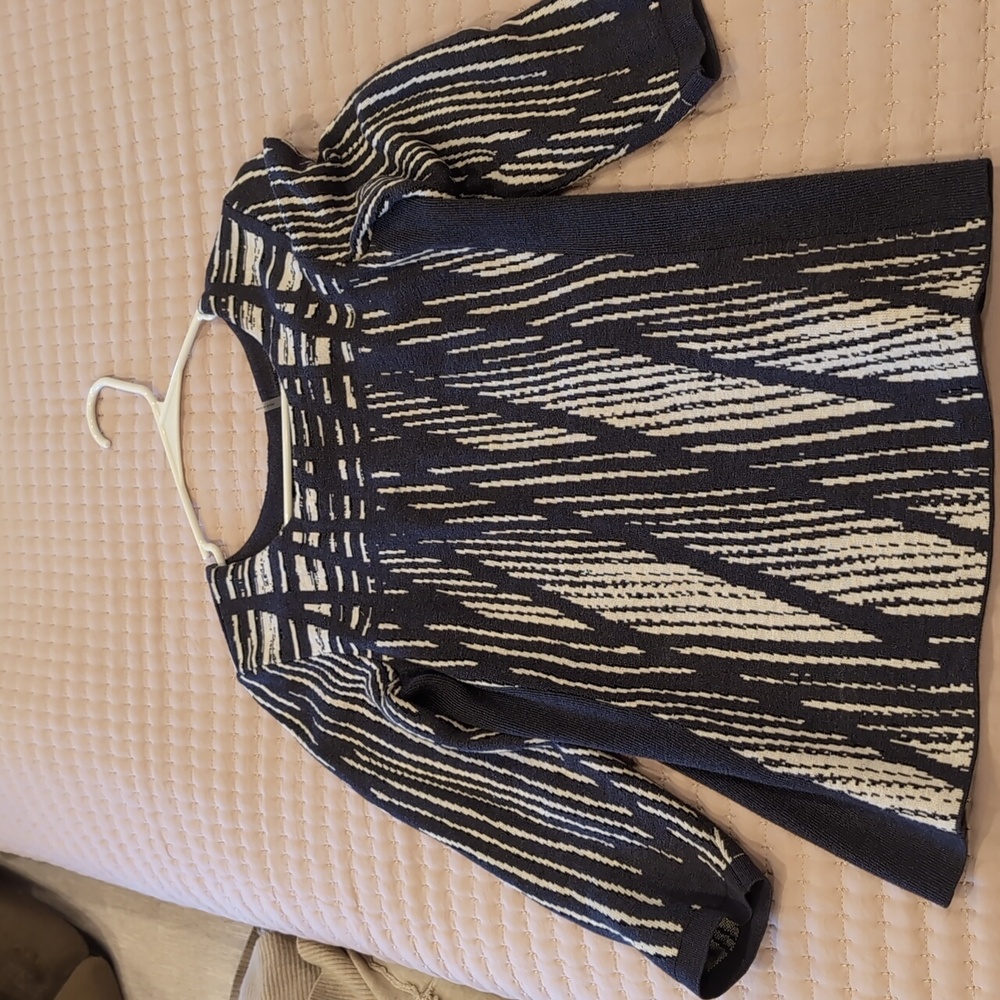 NIC+ZOE Black and White Patterned Top
